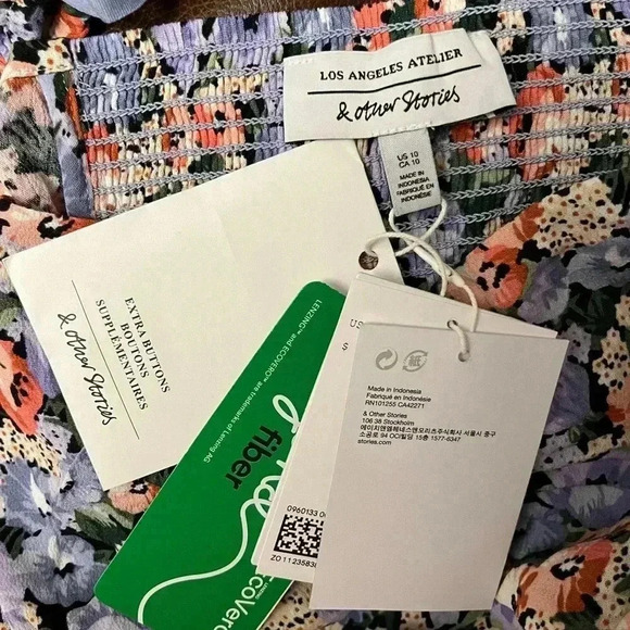 NWT And & Other Stories Floral Blouse Cropped Top 10 - Picture 5 of 7